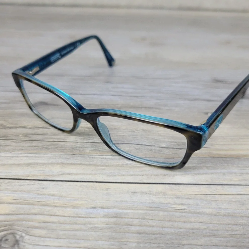 Coach Eyeglasses Frames HC 6040 Brooklyn 5116 Dark Tortoise Teal Women 50-16-135